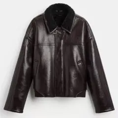 【極美品】ZARA B-3 フライトジャケット フェイクレザー ボア XL 短丈