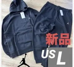 新品　ナイキ　ジョーダン　メンズ　スウェット　上下　ブラック　裏起毛　US L