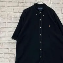 ラルフローレン！半袖シャツ！ロゴ刺繍　ブラックM 0511