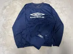 UMBRO アンブロ ナイロン ピステ セットアップ センターロゴ ネイビー L