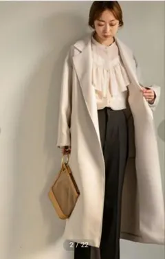 NOBLE　トリプルクロスラフチェスターコート　38 ナチュラル