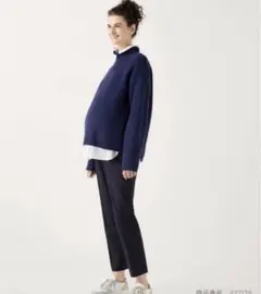 ユニクロ スマートアンクルマタニティパンツ S ネイビー