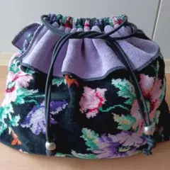 最終値下げ!!フィイラー―花柄刺繍ドローストリングバッグ