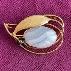 ブローチ　ビンテージブローチ　パープル系石