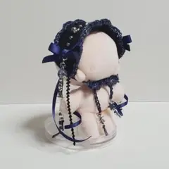 ぬい用 ヘッドドレス 10cm 宇宙 星 青 リボン ハンドメイド (s27)