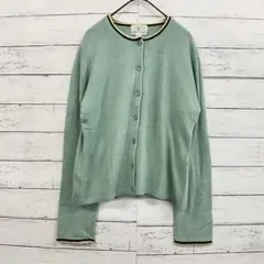 組曲 カーディガン 半袖 ニット グリーン シルク混 カシミヤ混 レディース M