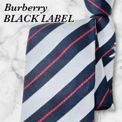 【極美品】 ブラックレーベル ネクタイ グレー ストライプ 高級 シルク