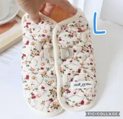 犬服L 白いお花 防寒ベスト 内側フリース 着る毛布 ハルモニ