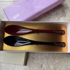 輪島塗本舗　うるし屋の花柄スプーンセット 2本のサムネイル