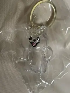 透明 犬 キャラクター キーホルダー 毛玉 ポメラニアン