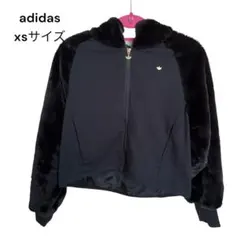 新品adidas フード付きファーフリースジャケットボア ブルゾン