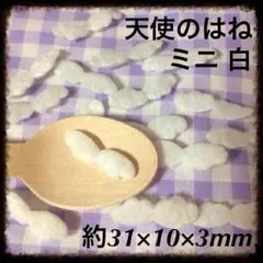1天使のはねモチーフ,白 ミニ ボア 10個