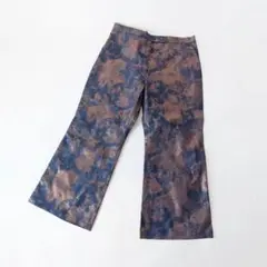 USED 古着 グリッター ラメ タイダイ デニム フレア パンツ