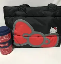 新品ミニ置時計LAWSON ハローキティふんわりリボントート　タンブラーセット