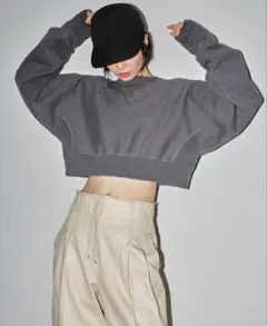 【todayful】クロップドスウェットプルオーバー