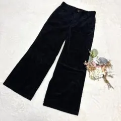 【ジーユー】GU コーデュロイワイドパンツ ブラック XL ○