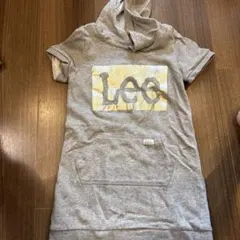 Lee フード付きグレー半袖ワンピース　110センチ