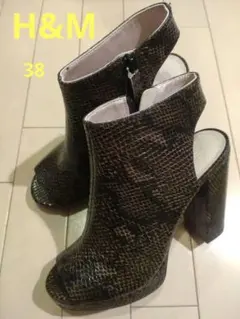 【H＆M】チャンキーヒール　オープントゥ　ブーツ