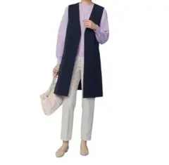 未使用タグ付き OPAQUE.CLIP ロングジレ ネイビー 42 LL