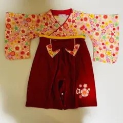 袴ロンパース 女の子 ベビー服 80cm ひな祭り 一升餅 お正月
