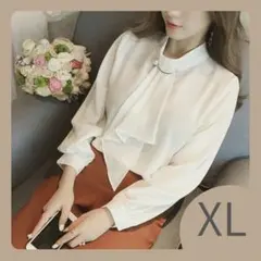 ホワイト ブラウス フォーマル　スーツ　入学式　卒業式　入園式 XL