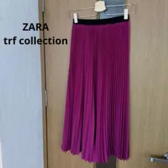 ZARA trf collection パープル プリーツスカート ウエストゴム
