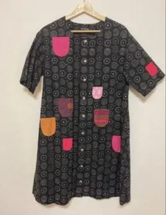 marimekko マリメッコ イロイネンタッキ シャツ ワンピース 38 M
