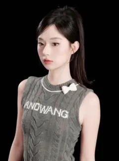 andwang Insignia Ribbon Knit No Sleeve - メルカリ