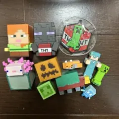 マインクラフト ブロックフィギュアセット 10体 クリーパーストラップ