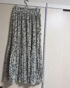 ドット柄プリーツスカート ダルメシアン柄