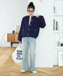 FREAK'S STORE 金ボタン ニット カーディガン