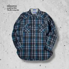 【classic様】70s USA製PENDLETONオンブレウエスタンシャツ