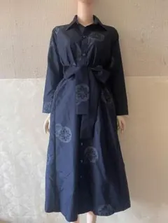 着物リメイクシャツワンピース　本場大島紬　3月中旬発送