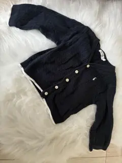 ネイビー ケーブルニットカーディガン