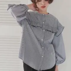 titivate ボリュームスリーブフリルブラウス