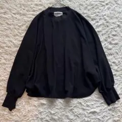 ビアズリー ニットコンビブラウス 定価20900円 黒 美品のサムネイル