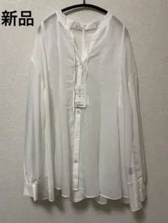 新品 CYAN TOKYO シアー フード付き 長袖シャツ ホワイト - メルカリ