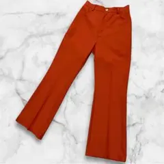 【美品】HARE ハレ ウエストゴム フレアパンツ オレンジ フリーサイズ 美脚