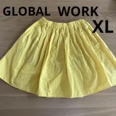GLOBAL WORK ミニスカート　XL イエロー　黄色　120〜130