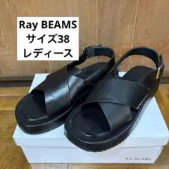 【Ray BEAMS】クロスBitサンダル / ブラック サイズ38※箱なしのサムネイル