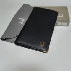 未使用dunhill長財布ブラックロゴ入りフェルトケース＆箱付きダンヒルのサムネイル