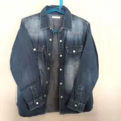 130サイズ デニムブルー 長袖シャツ