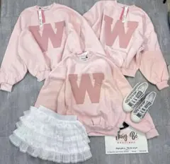 Wロゴ ピンク スウェット トレーナー