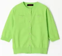 美品　CABaN ファインポリエステル ハーフスリーブポケットカーディ