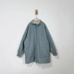 裏ボアロングパーカー　フーディコート　コーディガン　グレー　ジップアップ