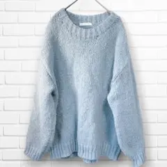 【chocol raffine】 ざっくりニット セーター ライトブルー