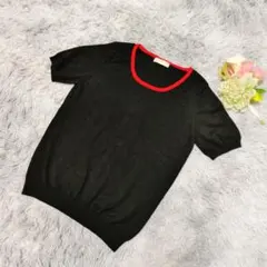 美品✨️I.T.S. International 半袖ニット S 黒/赤