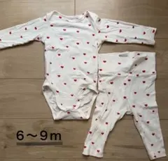 H&M ハート柄ロンパース・パンツセット 6-9M