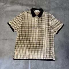 00s vintage ブラウン系 チェック柄 ポロシャツ Lサイズ ゴルフ