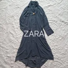 ZARA ダークグレー シャツワンピース